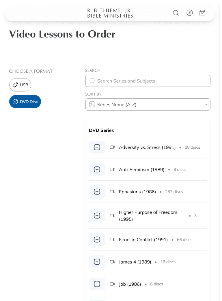 Screenshot: Video lessons page